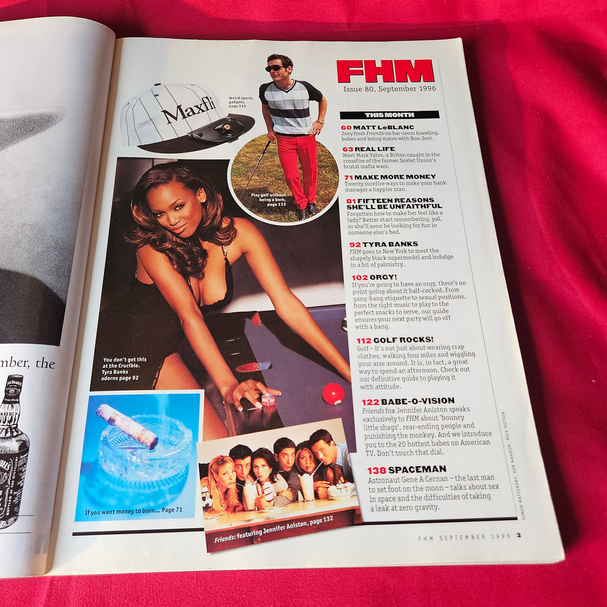 FHM Magazine September 1996 Issue 80 Jennifer Aniston Tyra Banks Friends SKU 1490