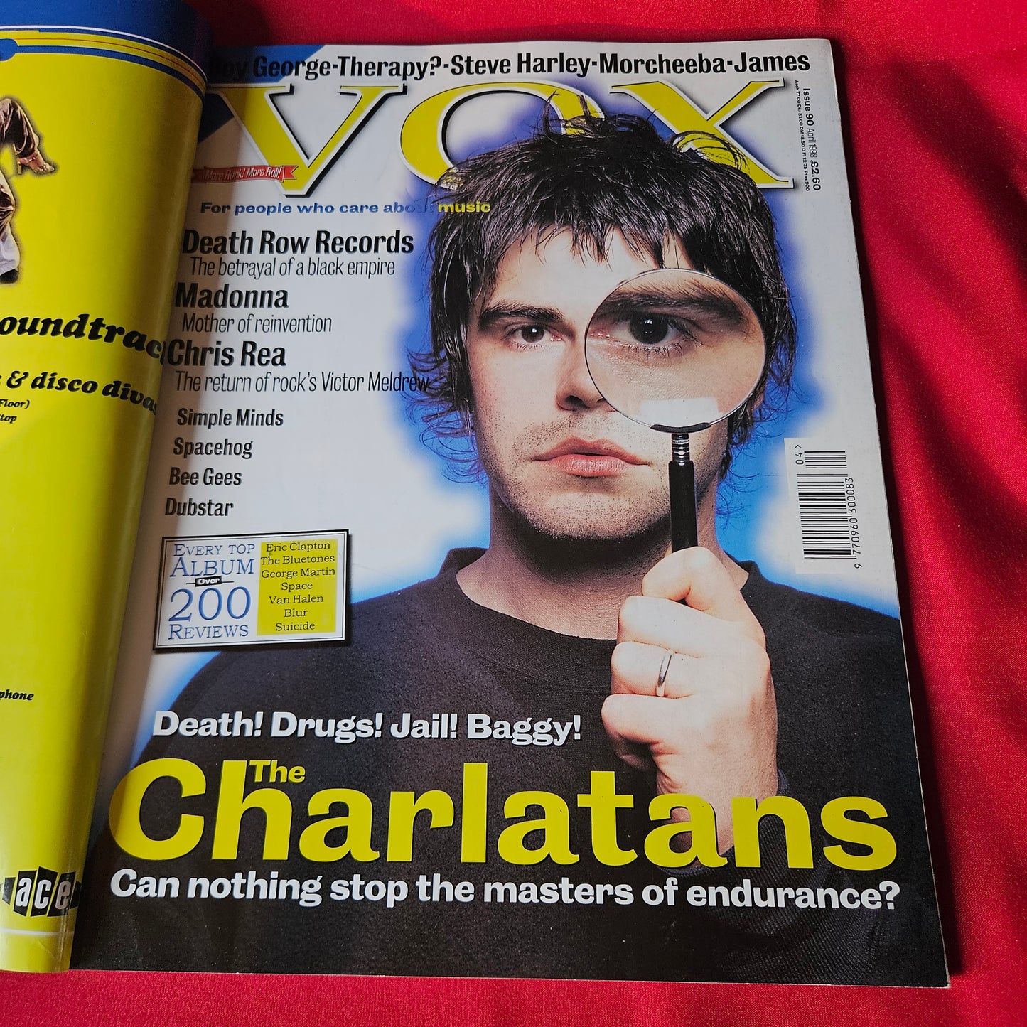 VOX Magazine April 1998 Issue 90 The Charlatans Madonna Chris Rea Simple Minds SKU 1493