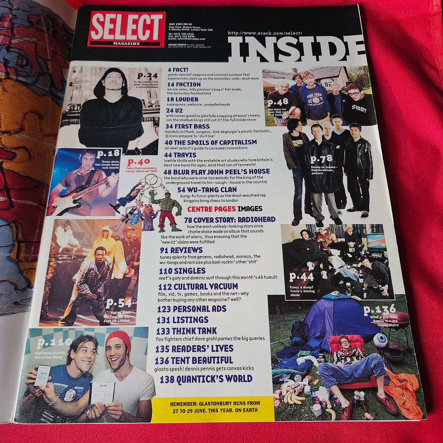 Select Magazine July 1997 Radiohead U2 Blur Wu-Tang Clan Travis SKU 1494