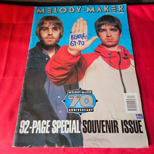 Melody Maker Magazine 27 April 1996 Oasis Gallagher Brothers 70th NP003