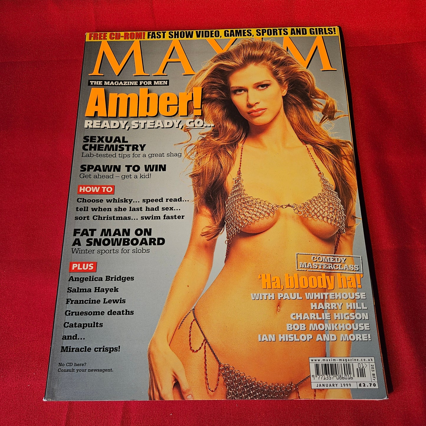 Maxim Magazine January 1999 Issue 45 Amber Smith Salma Hayek Angelica Bridges SKU 1495