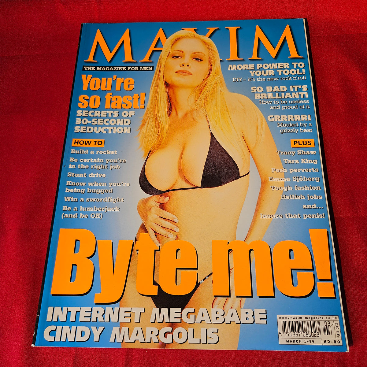 Maxim Magazine March 1999 Issue 47 Cindy Margolis Tracy Shaw Tara King Emma Sjoberg SKU 1495