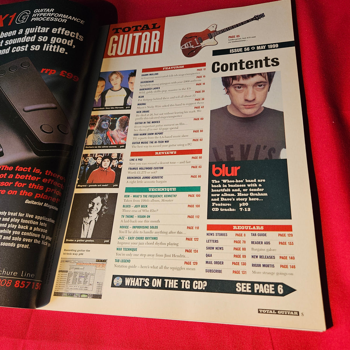Total Guitar Magazine May 1999 Issue 56 Blur Graham Coxon REM Nick Drake Mogwai (1499)