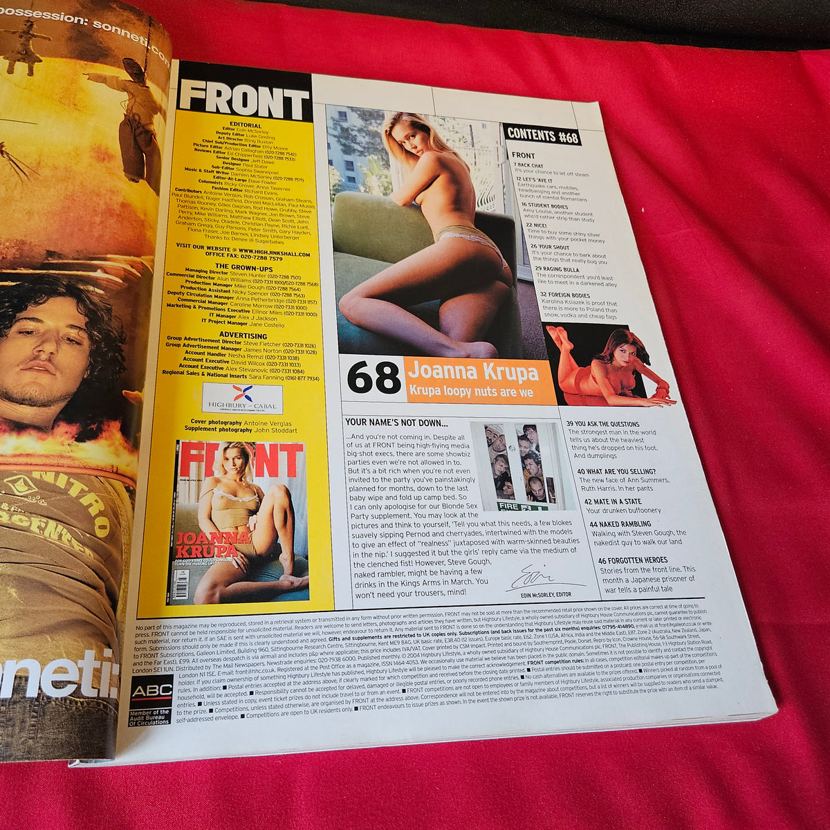 Front Magazine April 2004 Issue 68 Joanna Krupa Juninho Nikkii Theobald (1506)