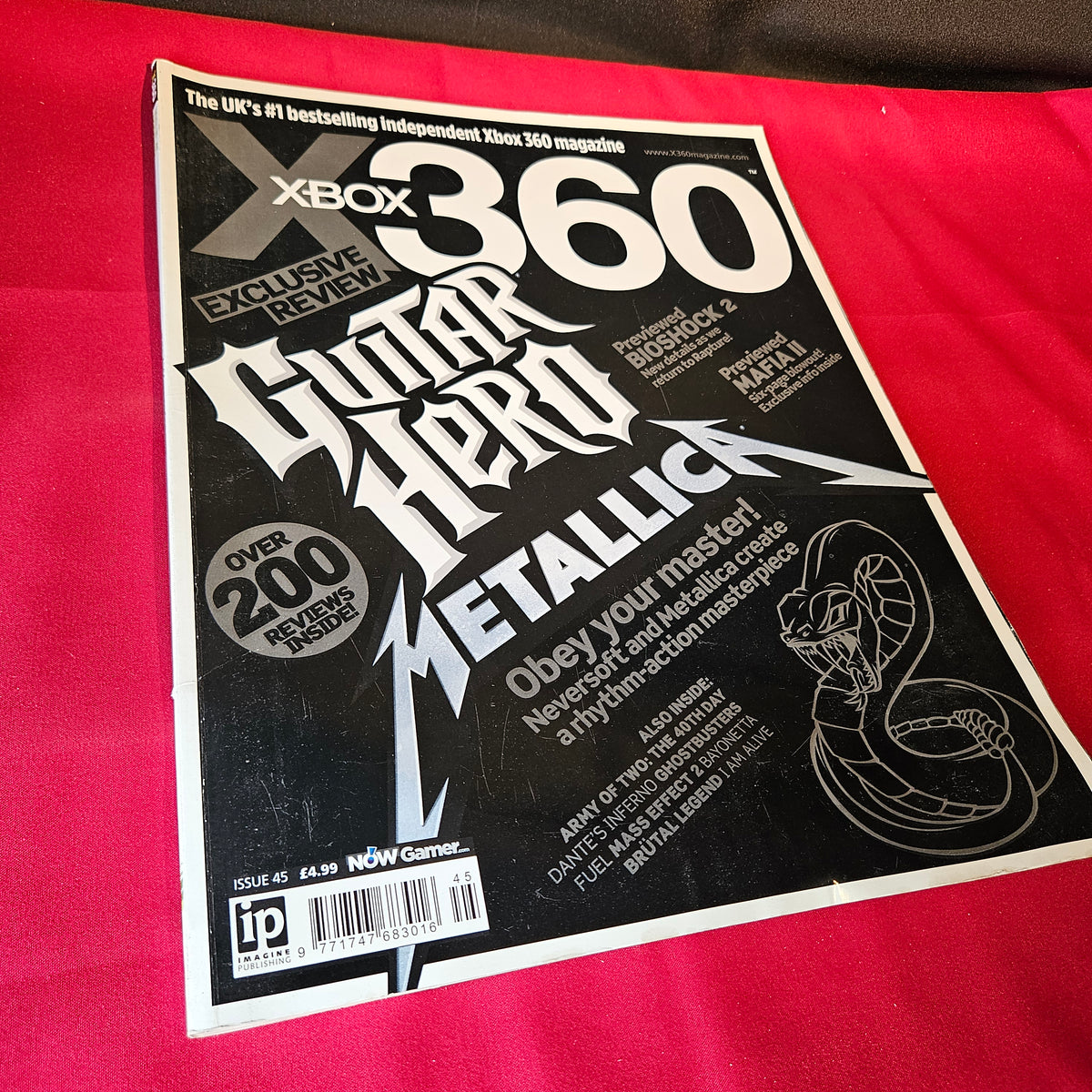 X360 Magazine Issue 45 2009 Chronicles of Riddick Guitar Hero Metallica SKU 1509