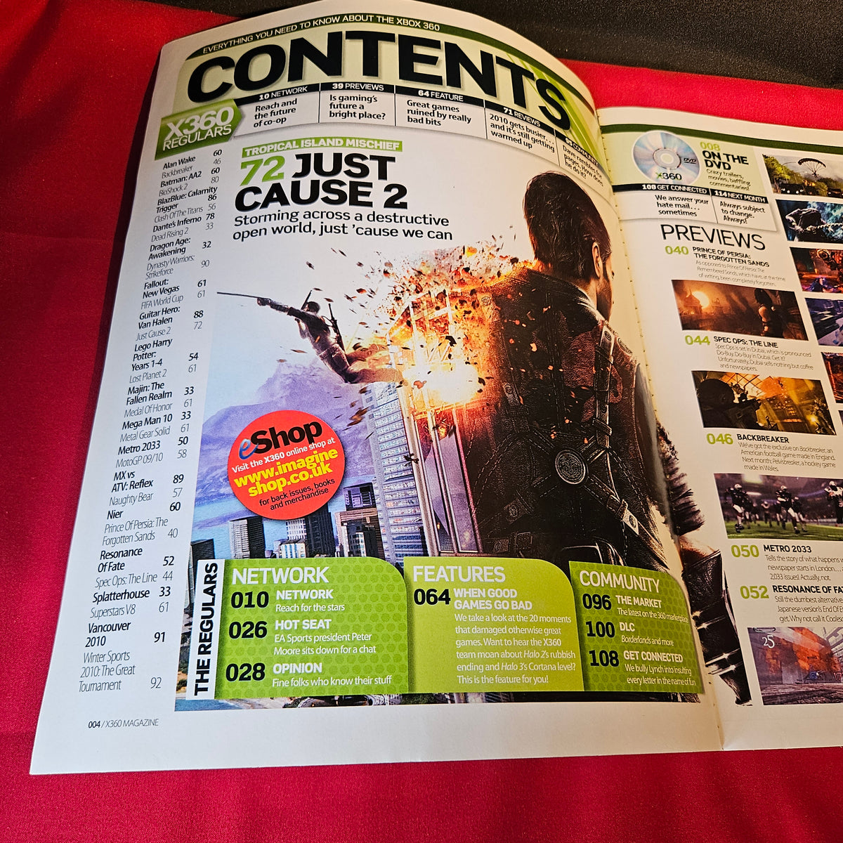 Xbox 360 Magazine Issue 56 February 2010 Just Cause 2 Halo Reach BioShock 2 SKU 1509
