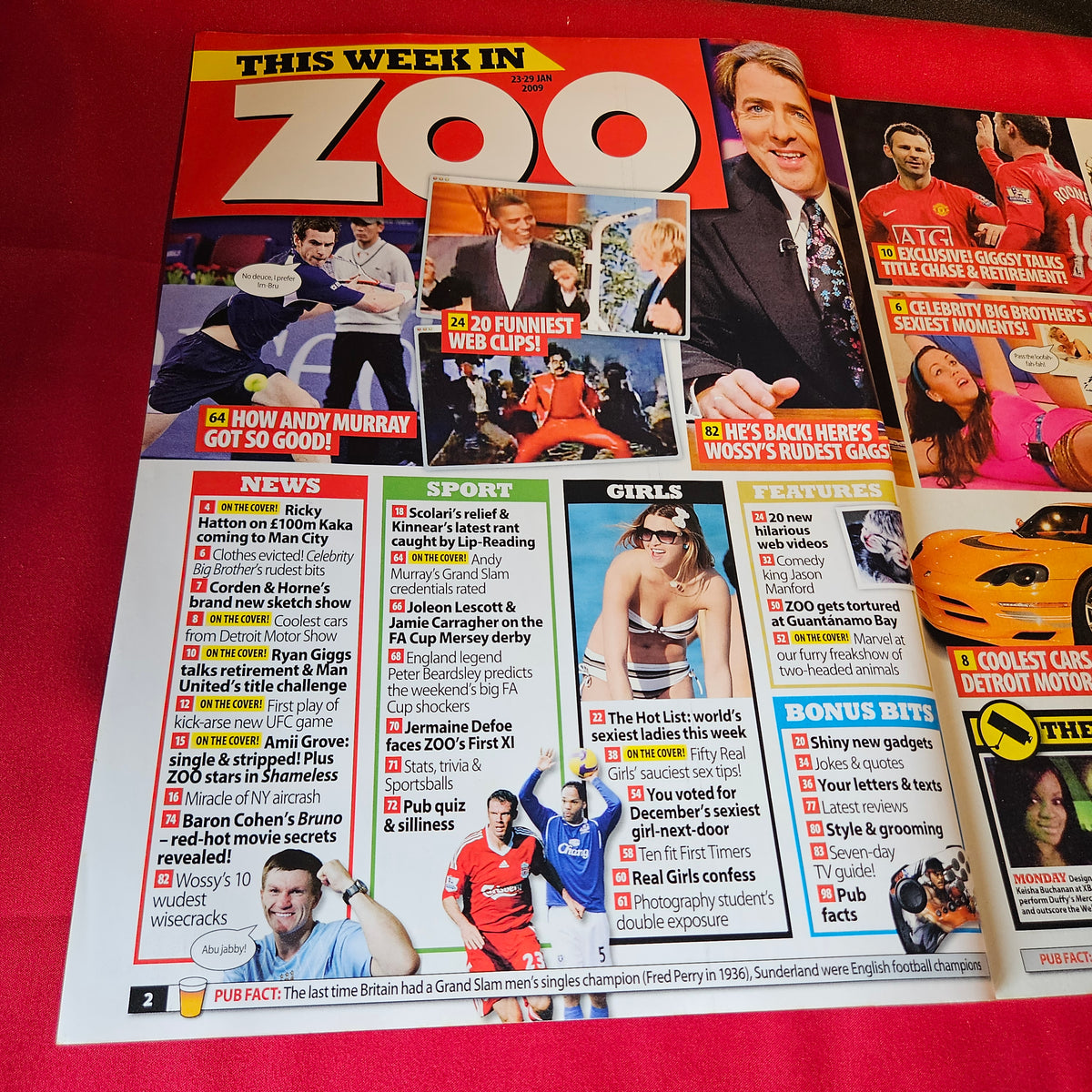 Zoo Magazine 23-29 January 2009 Ami Grove Real Girls Ryan Giggs Bruno SKU 1512