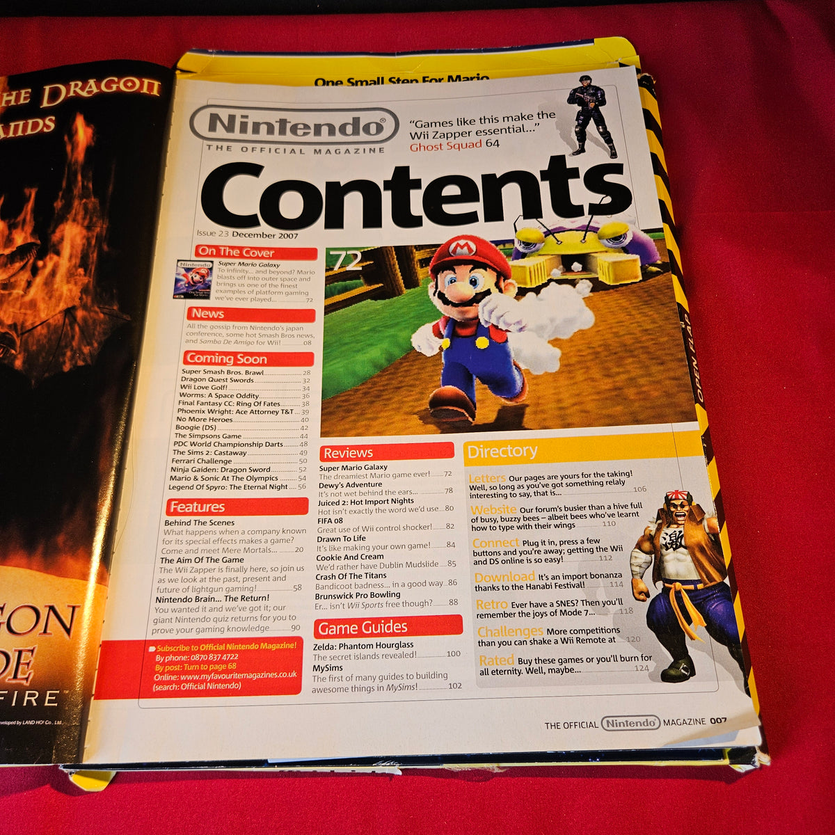 Official Nintendo Magazine 23 December 2007 Super Mario Galaxy Mario Sonic Stickers SKU 1516