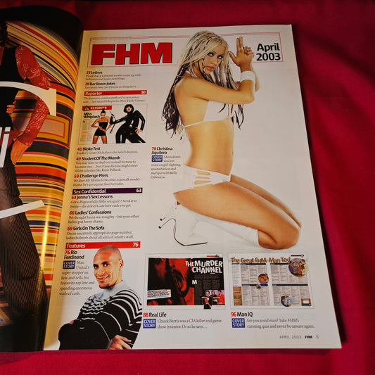 FHM Magazine April 2003 Jennifer Lopez Christina Aguilera Rio Ferdinand SKU 1517