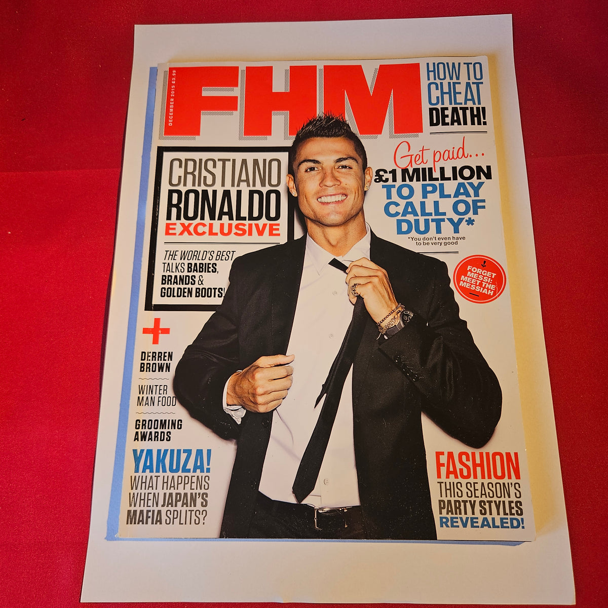 FHM Magazine December 2015 Cristiano Ronaldo Carly Baker Derren Brown Issue 312 SKU 1520