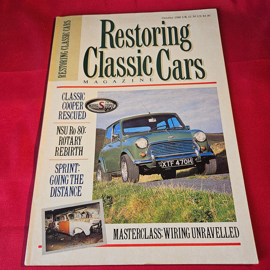 Restoring Classic Cars Magazine October 1988 Morris Cooper NSU Ro 80 Sprint Wiring SKU 1523