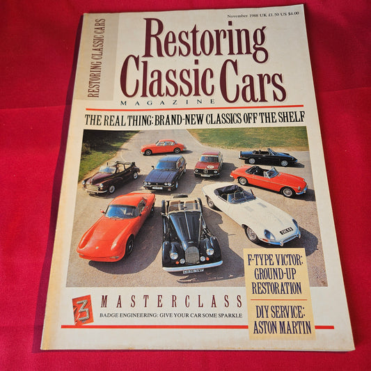 Restoring Classic Cars Magazine November 1988 Jaguar E-Type Aston Martin Restoration SKU 1523