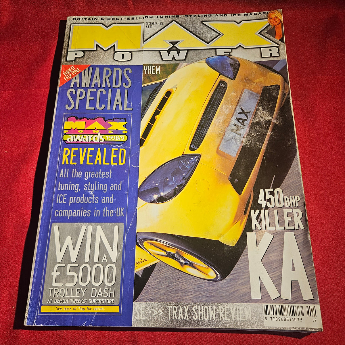 Max Power Magazine December 1998 Ford Ka 450BHP Honda Civic Golf GTI Cosworth Tuning ICE SKU 1524