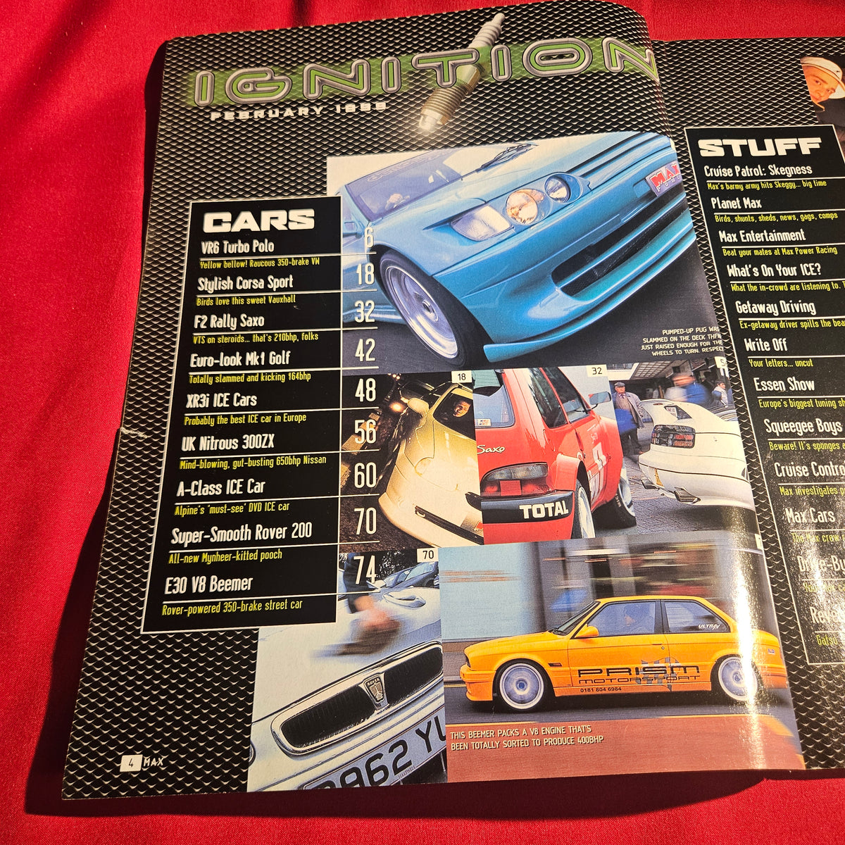 Max Power Magazine February 1999 Peugeot 306 VR6 Polo Saxo Golf BMW E30 Tuning SKU 1524