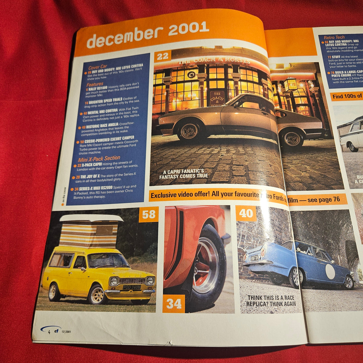 Classic Ford Magazine December 2001 Lotus Cortina Escort RS2000 Capri X-Pack SKU 1526