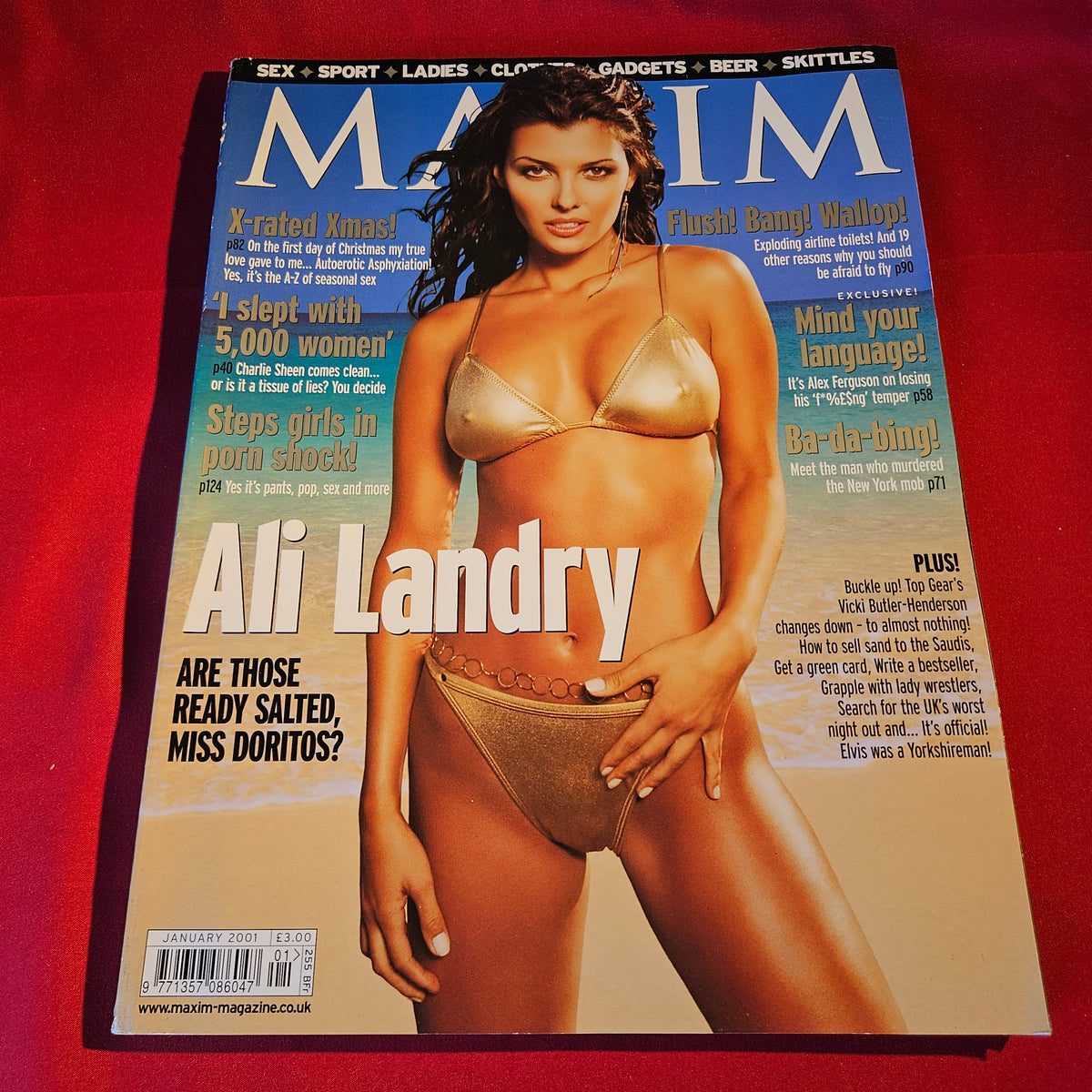 Maxim Magazine January 2001 Ali Landry Charlie Sheen Gena Lee Nolin Vicki Butler-Henderson SKU 1529