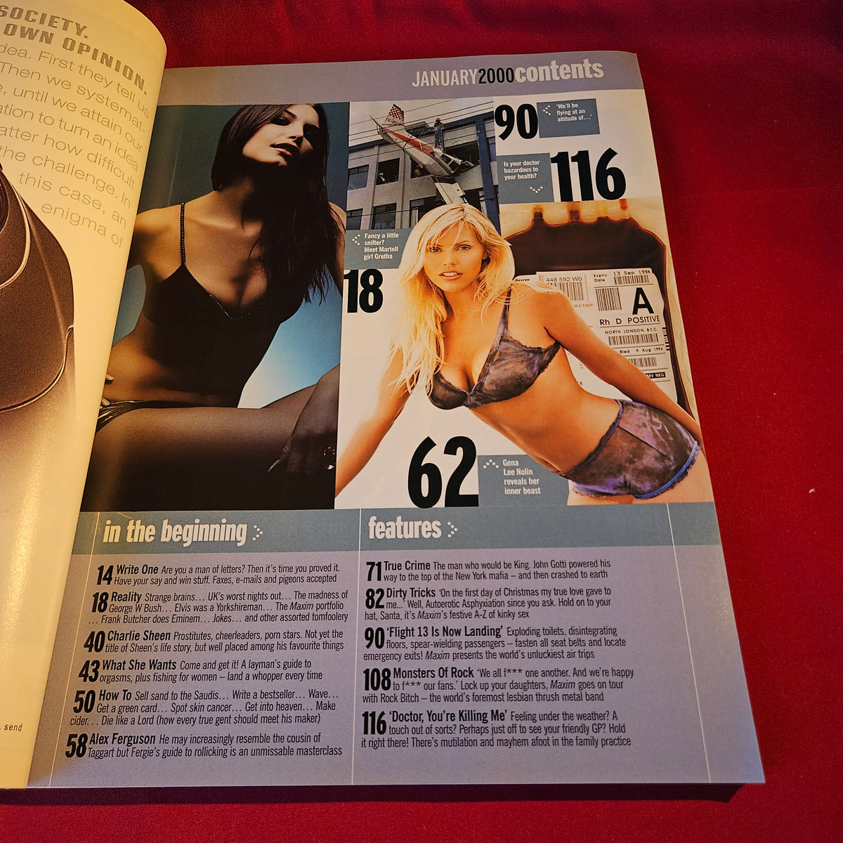 Maxim Magazine January 2001 Ali Landry Charlie Sheen Gena Lee Nolin Vicki Butler-Henderson SKU 1529