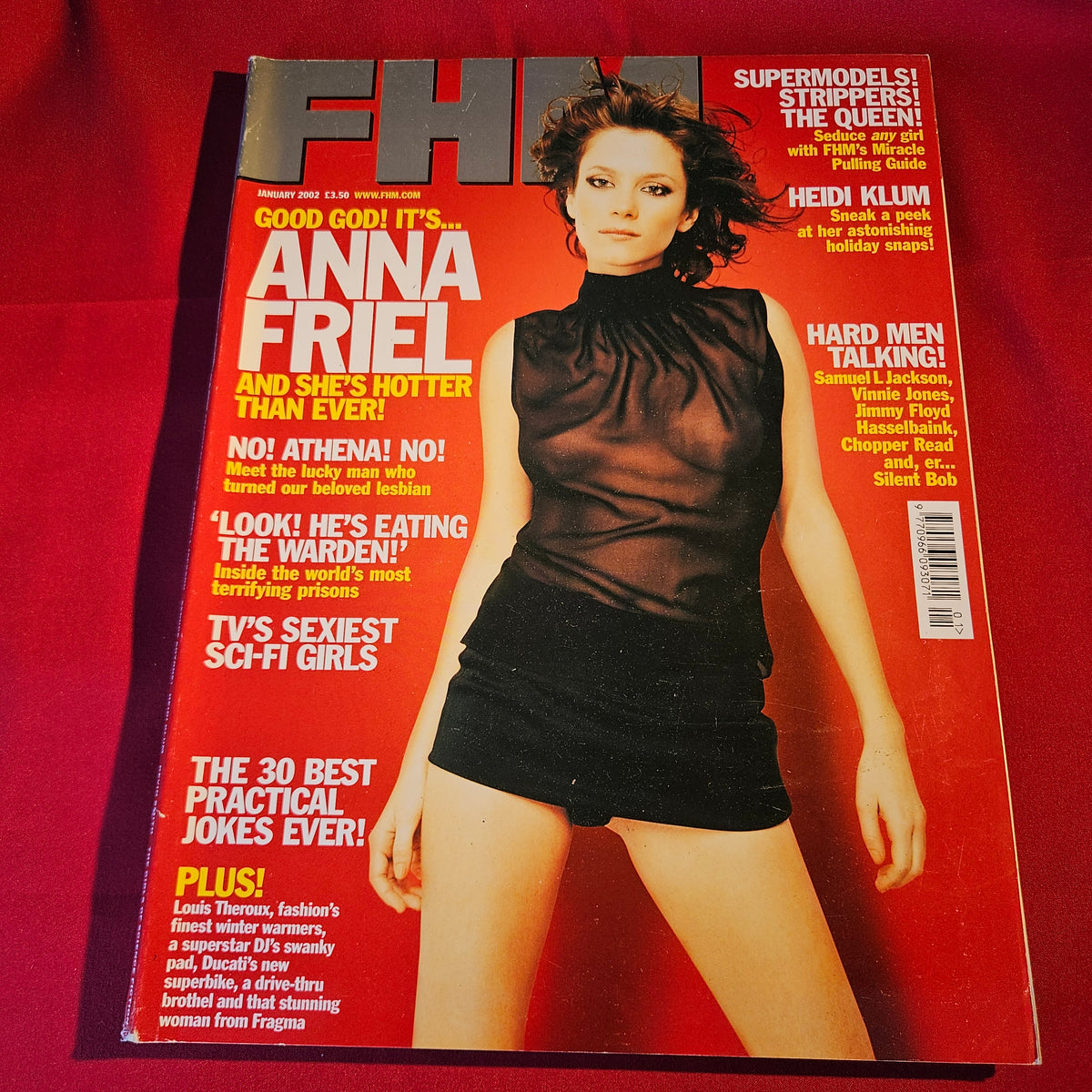 FHM Magazine January 2002 Anna Friel Heidi Klum Lucy Pinder Jenna Jameson SKU 1531