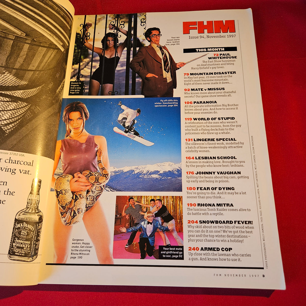 FHM Magazine November 1997 Rhona Mitra Tomb Raider Lara Croft Lingerie SKU 1532