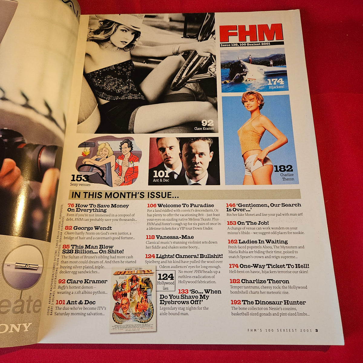 FHM Magazine July 2001 Issue 138 Charlize Theron Clare Kramer 100 Sexiest SKU 1545