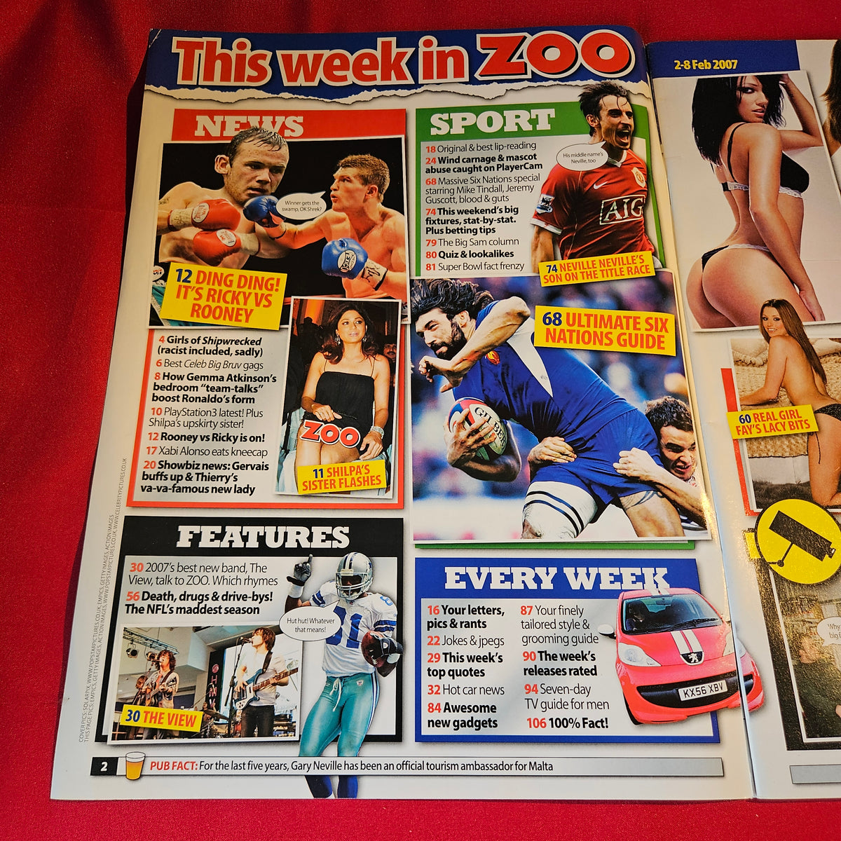 Zoo Magazine 2-8 February 2007 Gemma Atkinson Lucy Pinder Michelle Marsh SKU 1552