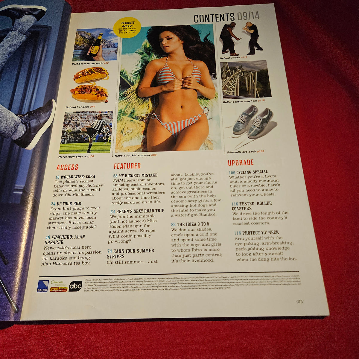 FHM Magazine September 2014 Helen Flanagan Alan Shearer Cora SKU 1558