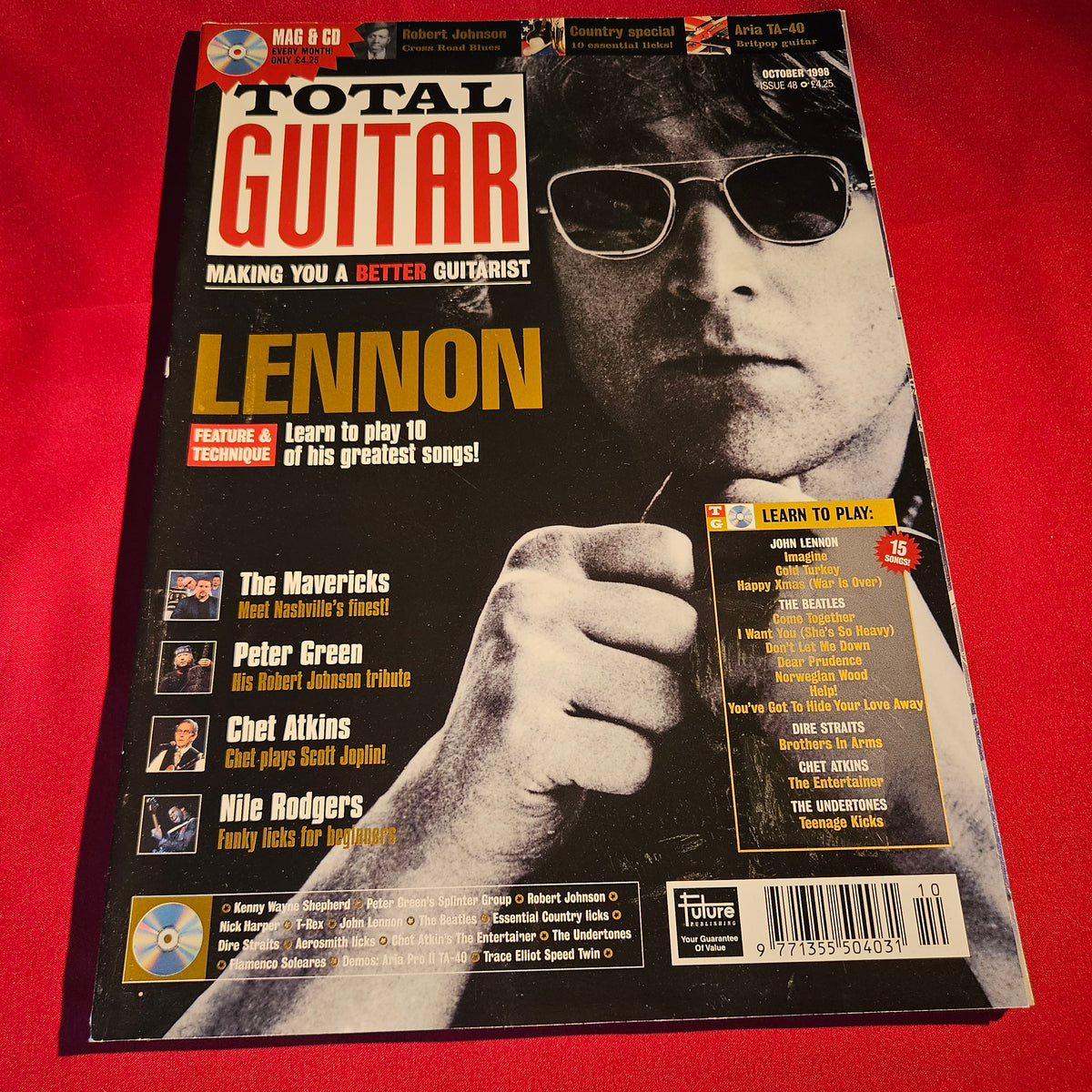 Total Guitar Magazine October 1998 Issue 48 John Lennon Beatles Peter Green 1565