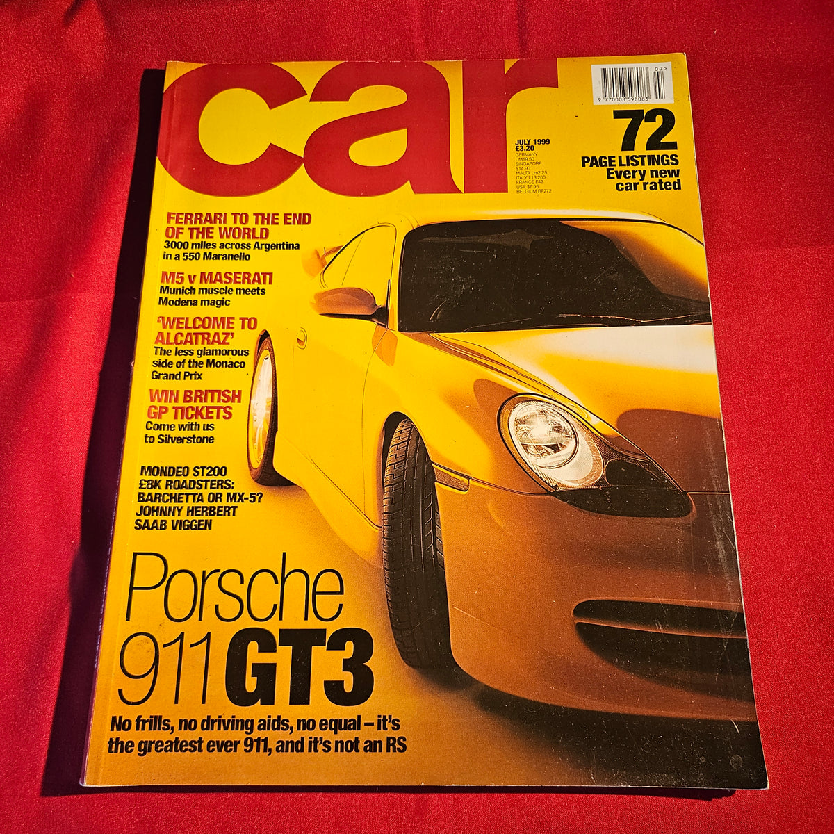 Car Magazine July 1999 Porsche 911 GT3 Ferrari Maserati Monaco GP SKU 1569