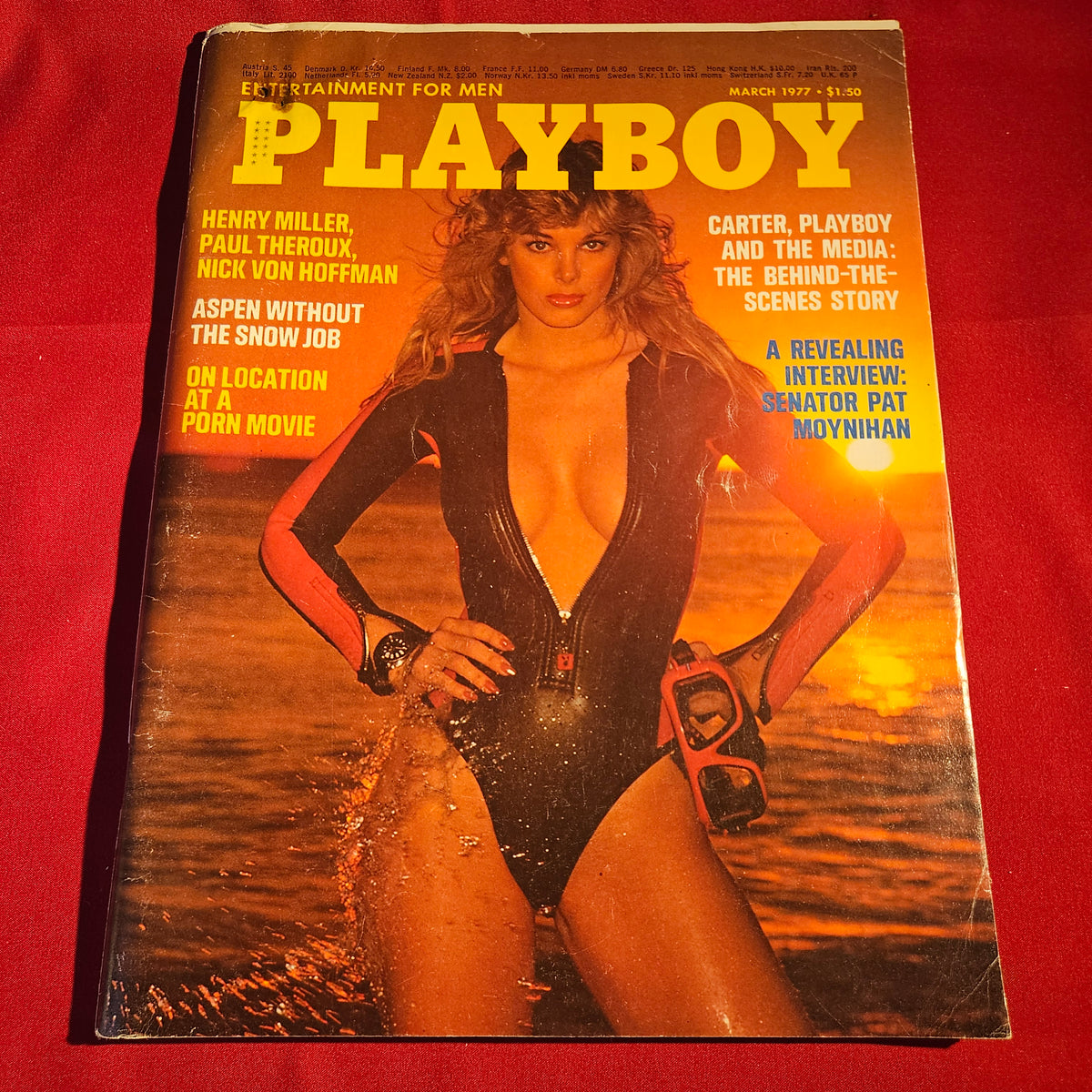 Playboy Magazine March 1977 Pat Moynihan Henry Miller Paul Theroux SKU 1571