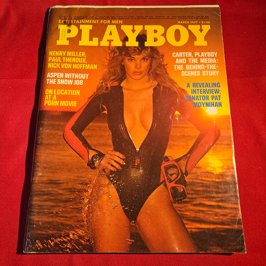 Playboy Magazine March 1977 Pat Moynihan Henry Miller Paul Theroux SKU 1571