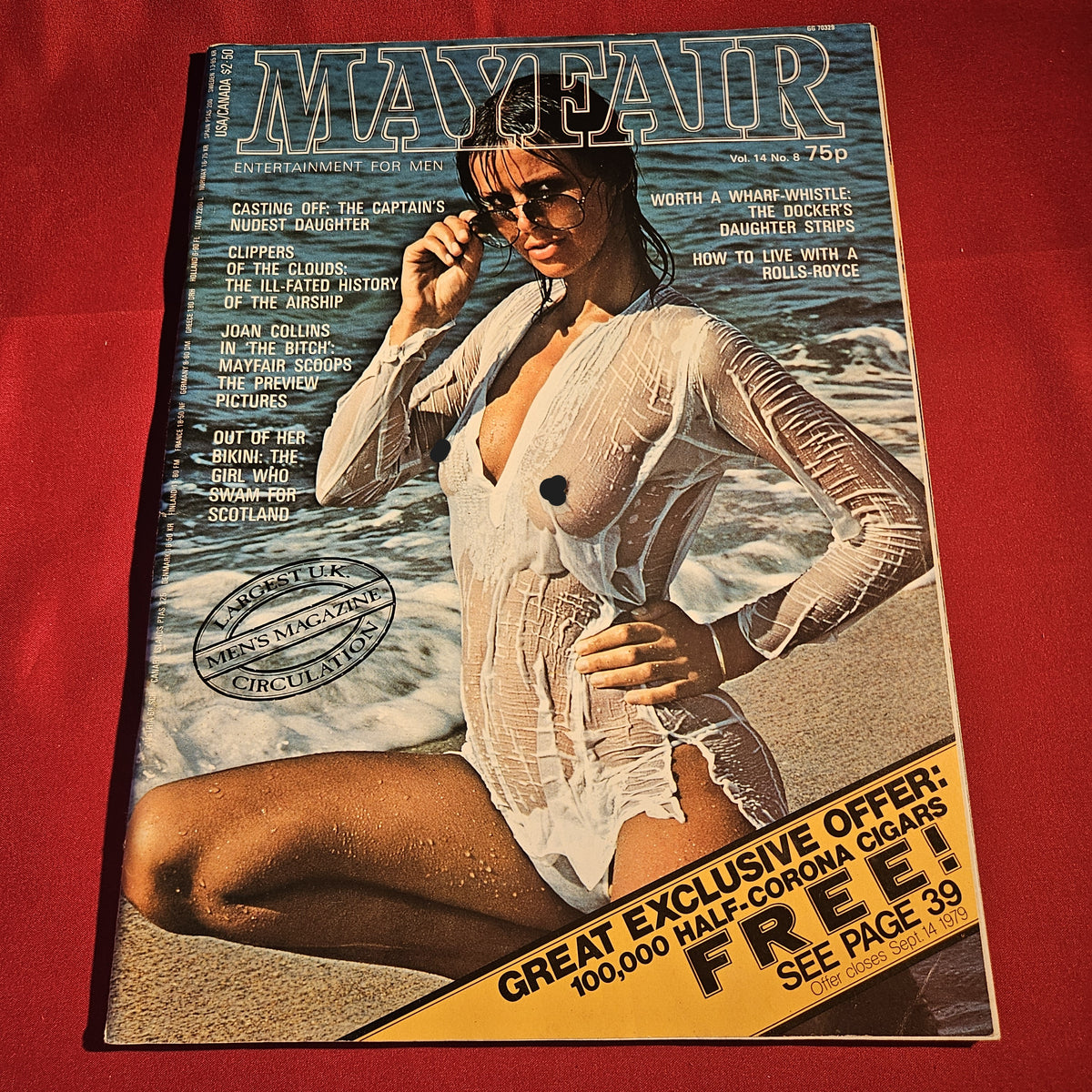 Mayfair Magazine Vol 14 No 8 1979 Joan Collins Rolls Royce Airships SKU 1571