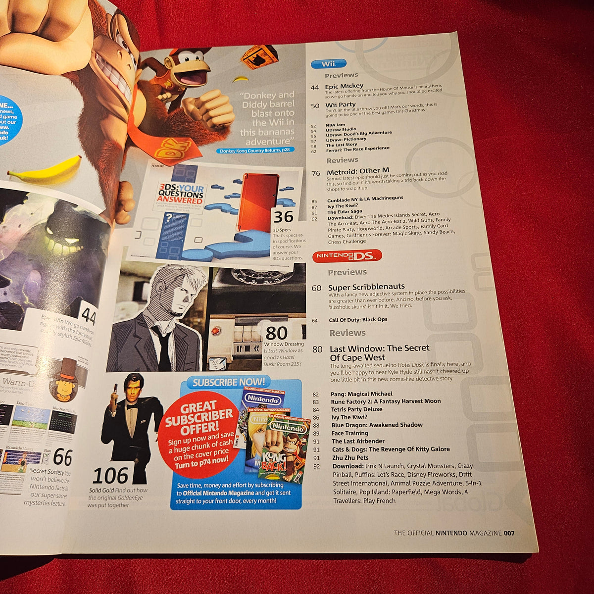 Official Nintendo Magazine October 2010 Issue 60 Donkey Kong Country SKU 1577