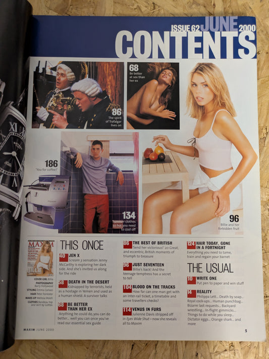 MAXIM Magazine June 2000 (1001) Billie Piper Cameron Diaz Julienne Davis Jenny