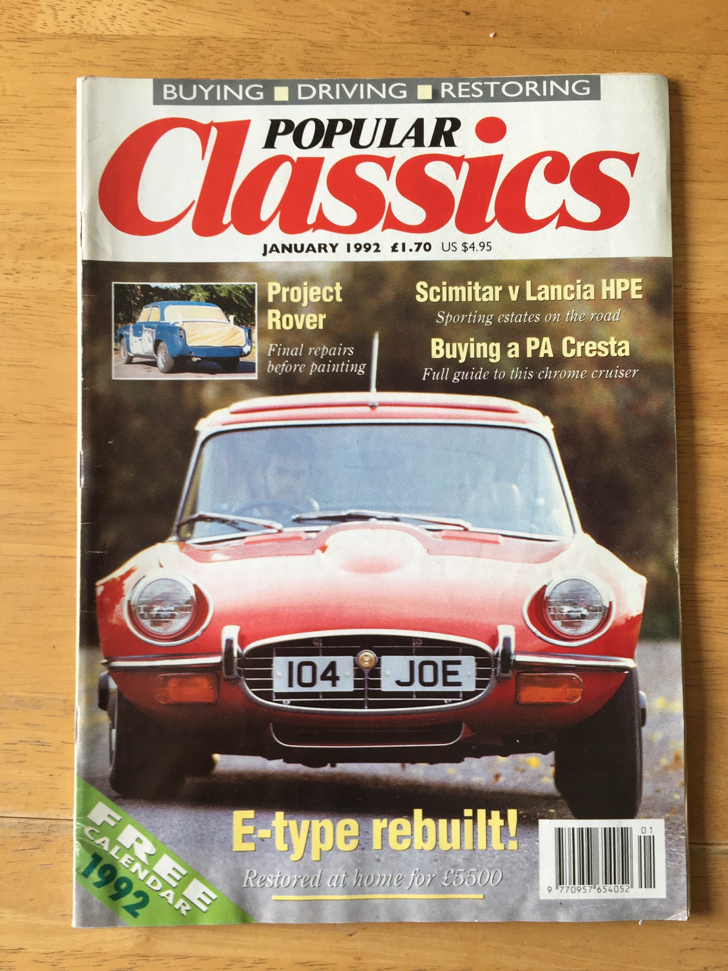 Popular Classics Magazine January 1992 (178) Scimitar Lancia HPE Jaguar E-Type