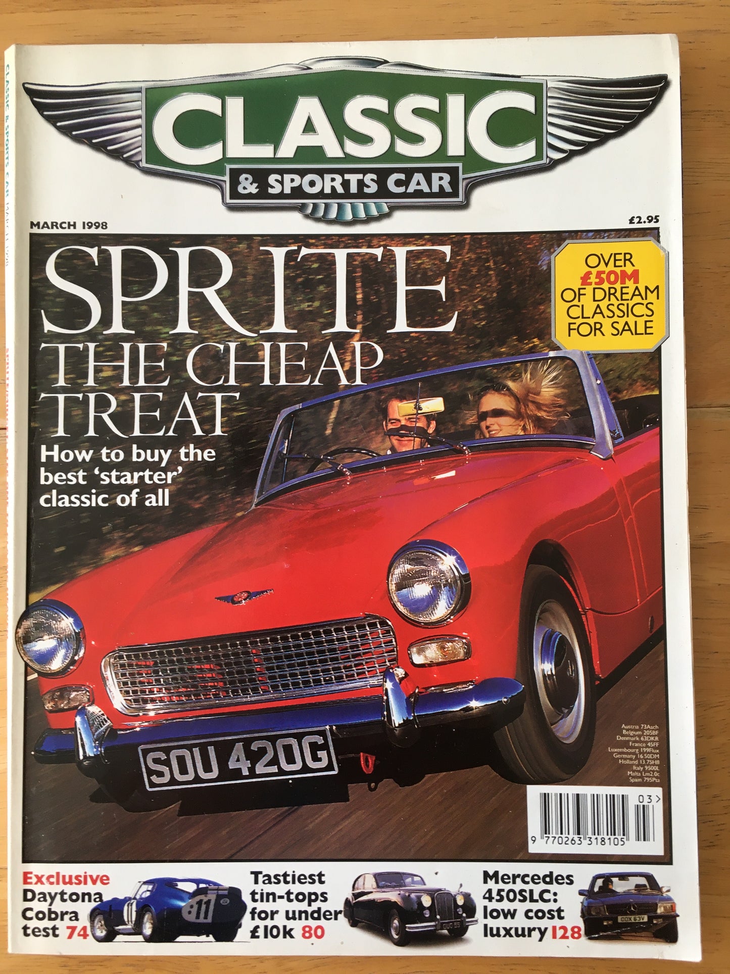 Classic & Sports Cars Magazine March 1998 (186)  Daytona Cobra Mercedes 450SLC